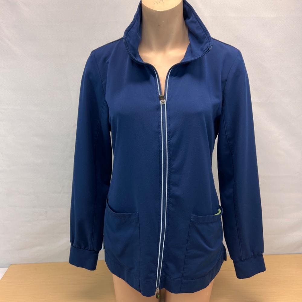Women's Navy Zip-Front Performance Jacket - Picture 3 of 16